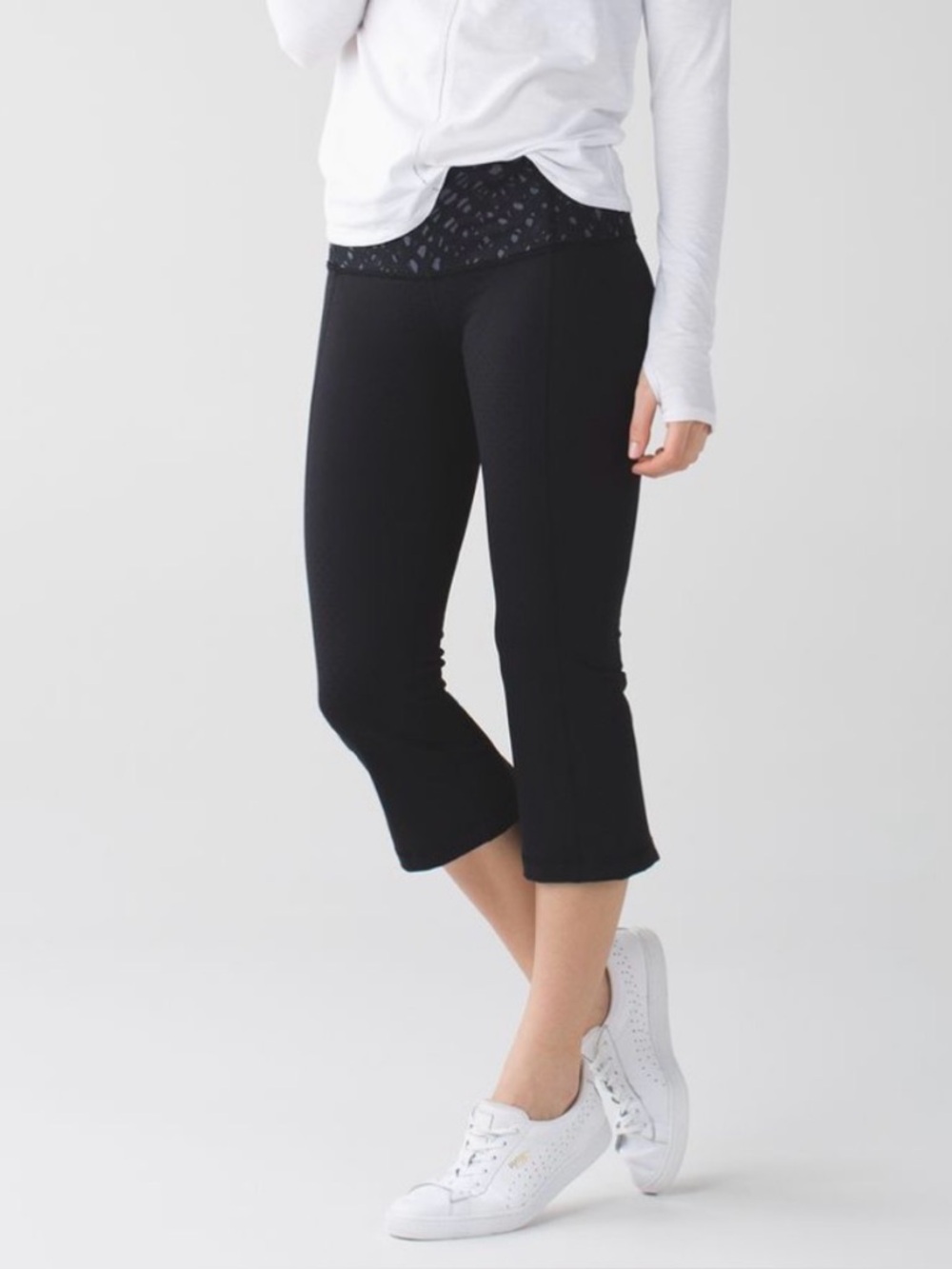 Lululemon Gather & Crow Crop II, Shine Dot Black